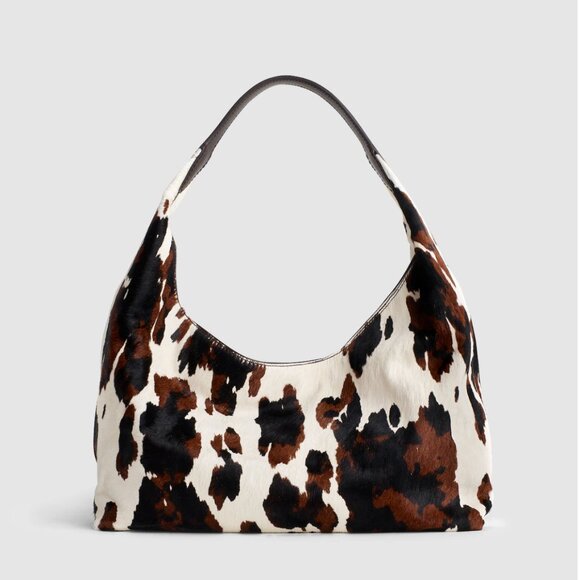 Madewell Handbags - Madewell Leather Shoulder Bag in Cow Print NWT